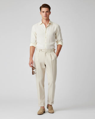 Pantalon à pinces coupe droite