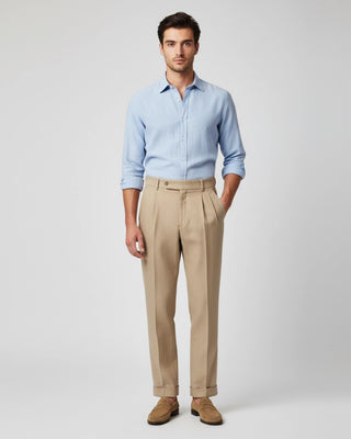 Pantalon à pinces coupe droite