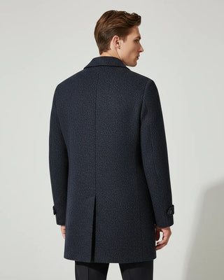 Manteau long en flanelle bleu indigo