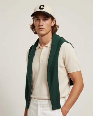 Casquette beige brodée Cervane