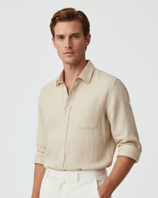 Chemise à manches longues en lin