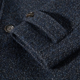 Manteau long en flanelle bleu indigo