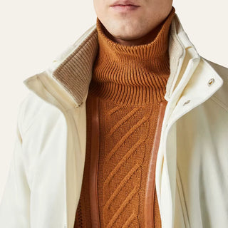 Pull col roulé cuivre en laine