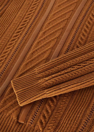 Pull col roulé cuivre en laine