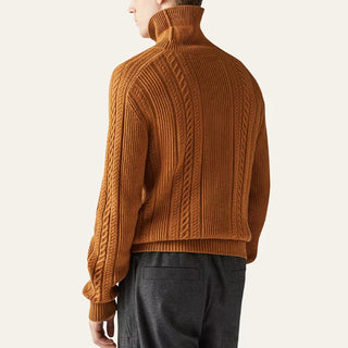 Pull col roulé cuivre en laine