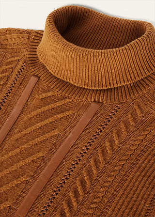 Pull col roulé cuivre en laine