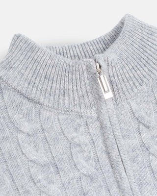 Pull torsadé col zipé