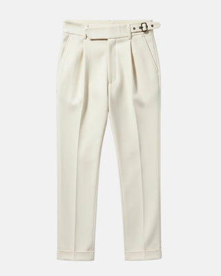 Pantalon gurkha CERVANE - Vue complète plis profonds laine premium