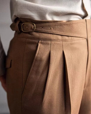 Pantalon gurkha laine - Détail ceinture signature double boucle népalaise