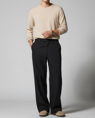 Pantalon noir coupe droite CERVANE - Vue complète proportion parfaite