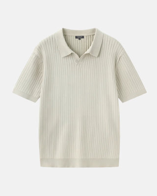 Polo en mailles côtelées sans boutons