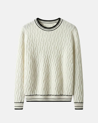 Pull Marin col rond - Vue portée style nautique élégant