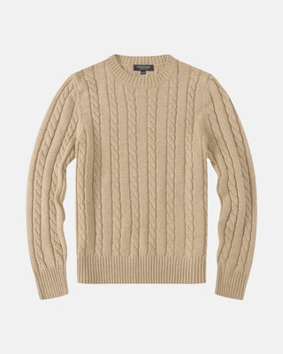 Pull Riviera maille torsadée bleu foncé CERVANE - Vue de face variante