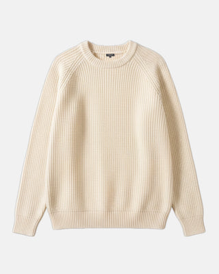 Pull Émile col rond blanc CERVANE - Vue de face