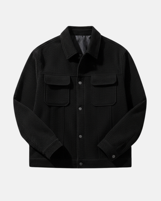 Veste côtelée en coton noir