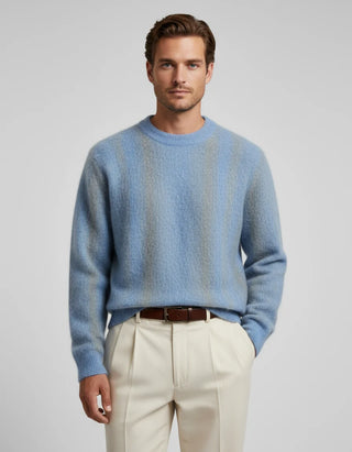 Pull coll rond bleu ciel